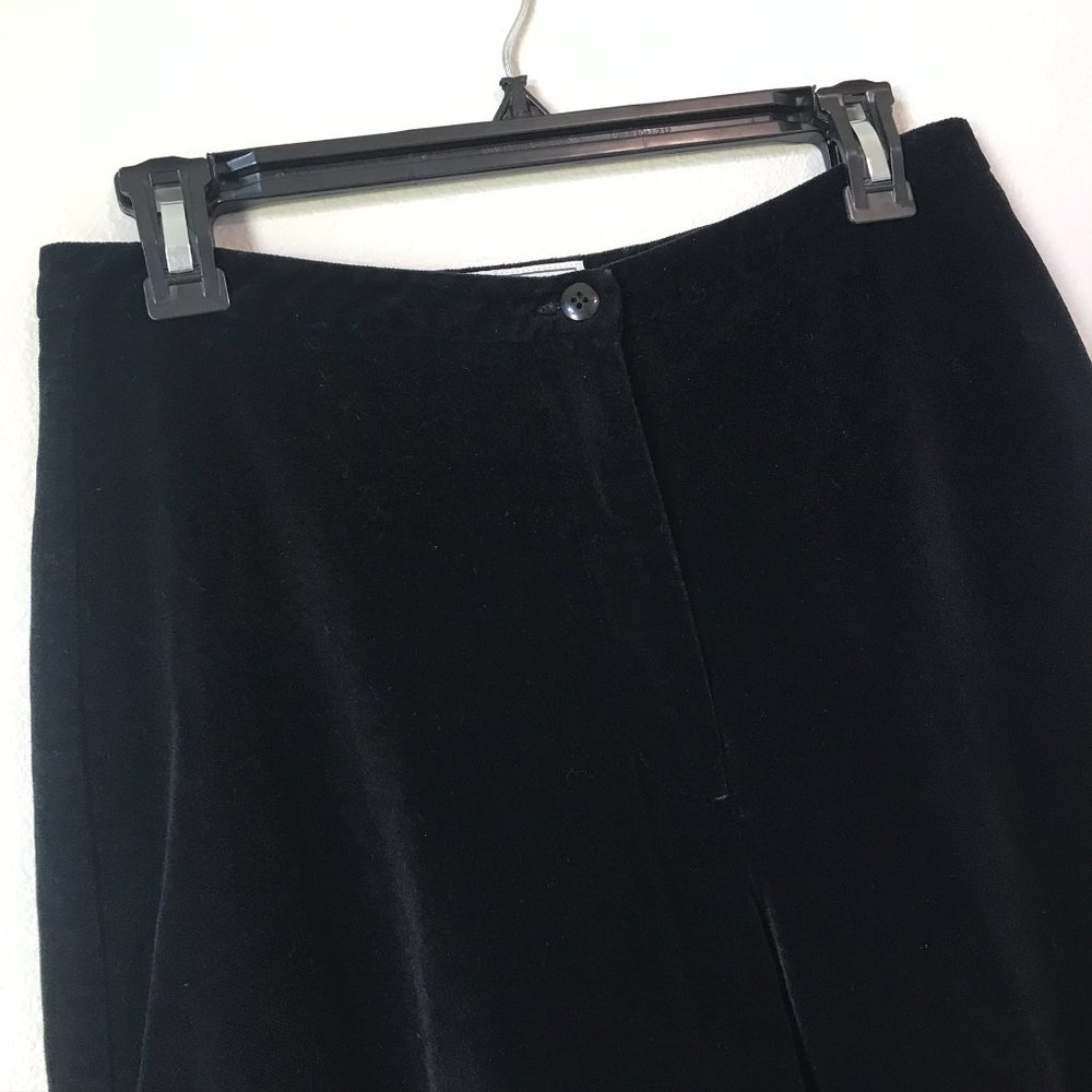 Vintage L.L. BEAN Black Velvet Straight Leg Pants - Picture 2 of 5